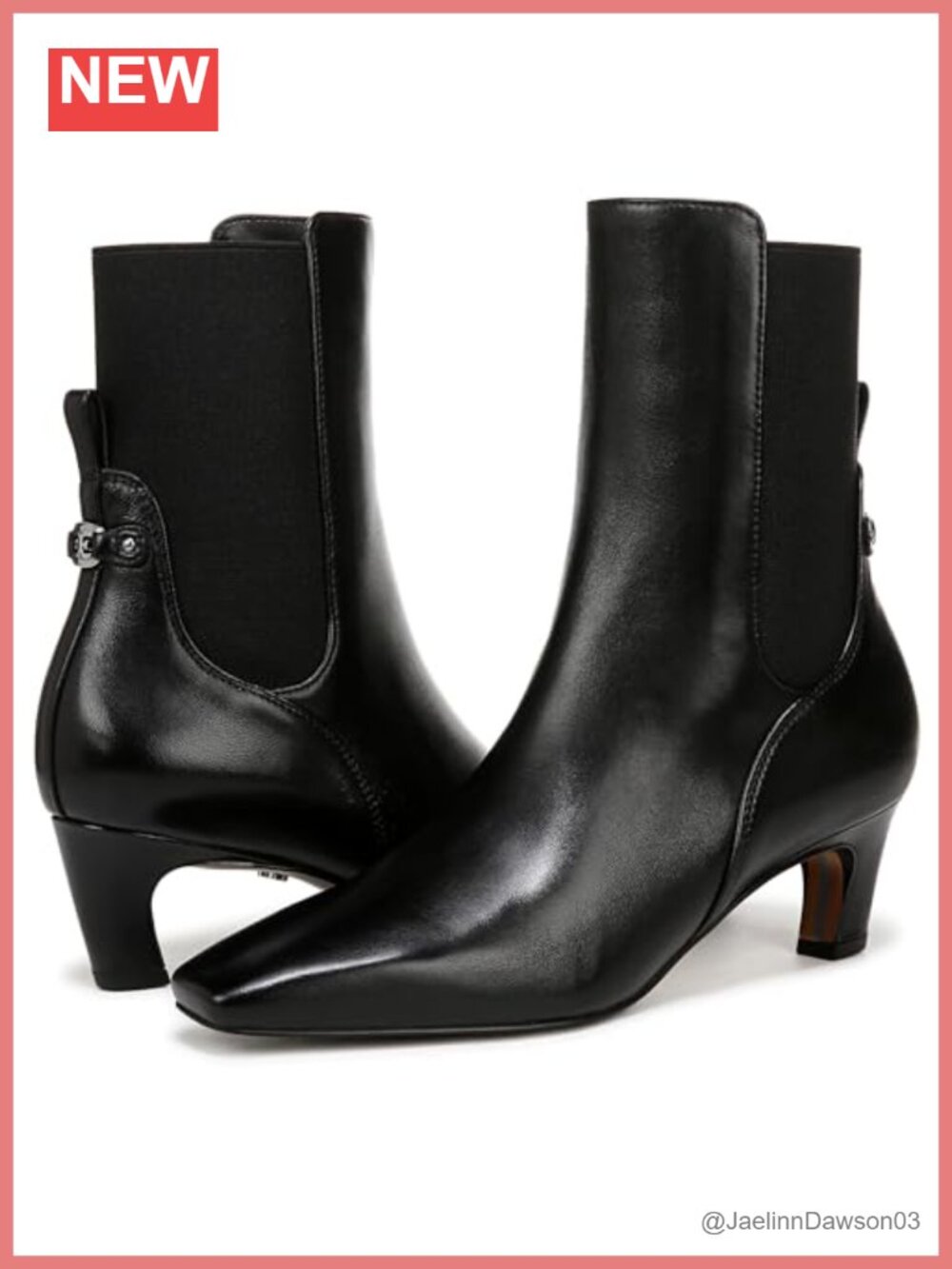 Sam Edelman Margo Leather Ankle Booties Snip Toe Slip-On 2in Heel